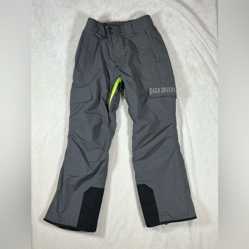 Saga Outerwear Size Small Winter Snow Pants Snowboarding Gray Black Pants Euc